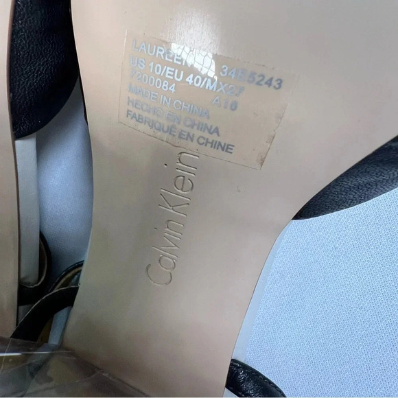 Calvin Klein Laureen acrylic / wooden block heel sandals Sz 9.5 worn in store - Picture 9 of 12